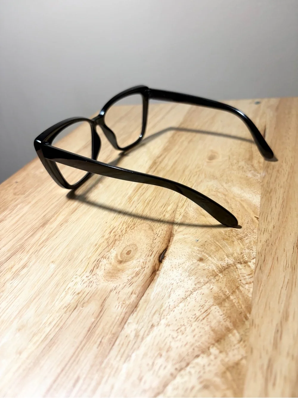 Solid All Black Bold Cat Eye Fashion Glasses
